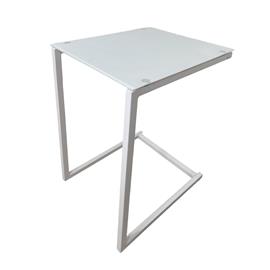 MESA AUX CRISTAL PIURA BLANCO