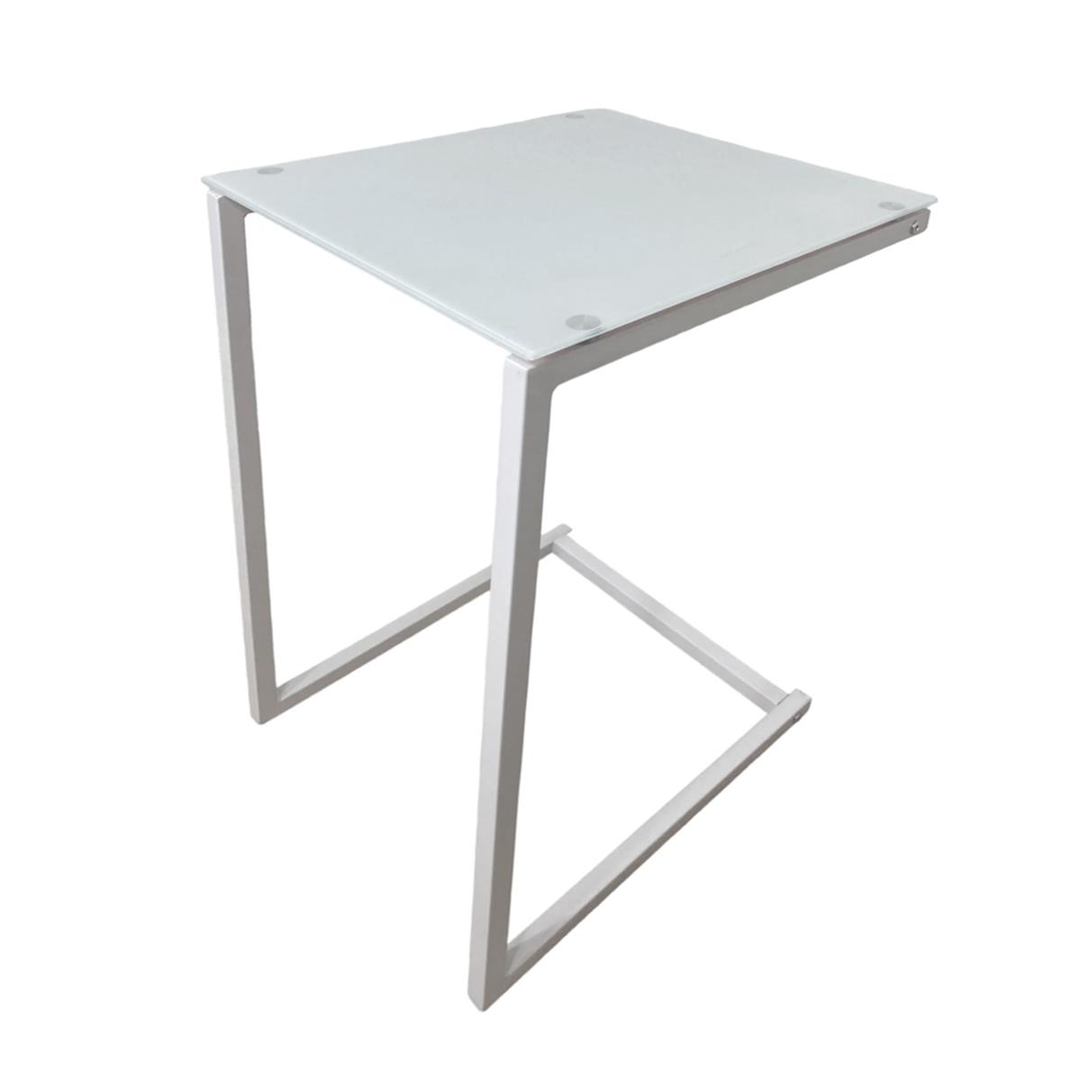 MESA AUX CRISTAL PIURA BLANCO